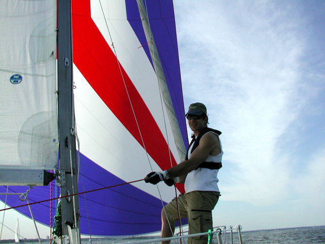 Trimming the spinnaker